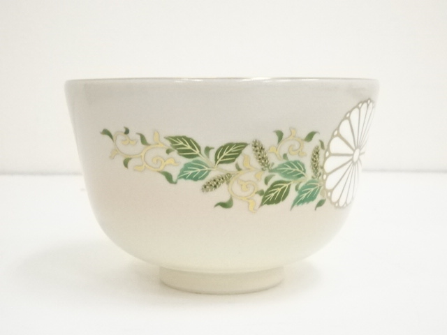 専用⭐︎茶3 森里陶楽　菊茶碗　共箱　口径12㎝　東Y7-0717④ 道具 ] - 道具 京焼 森里陶楽造 菊紋お印絵茶碗（共箱
